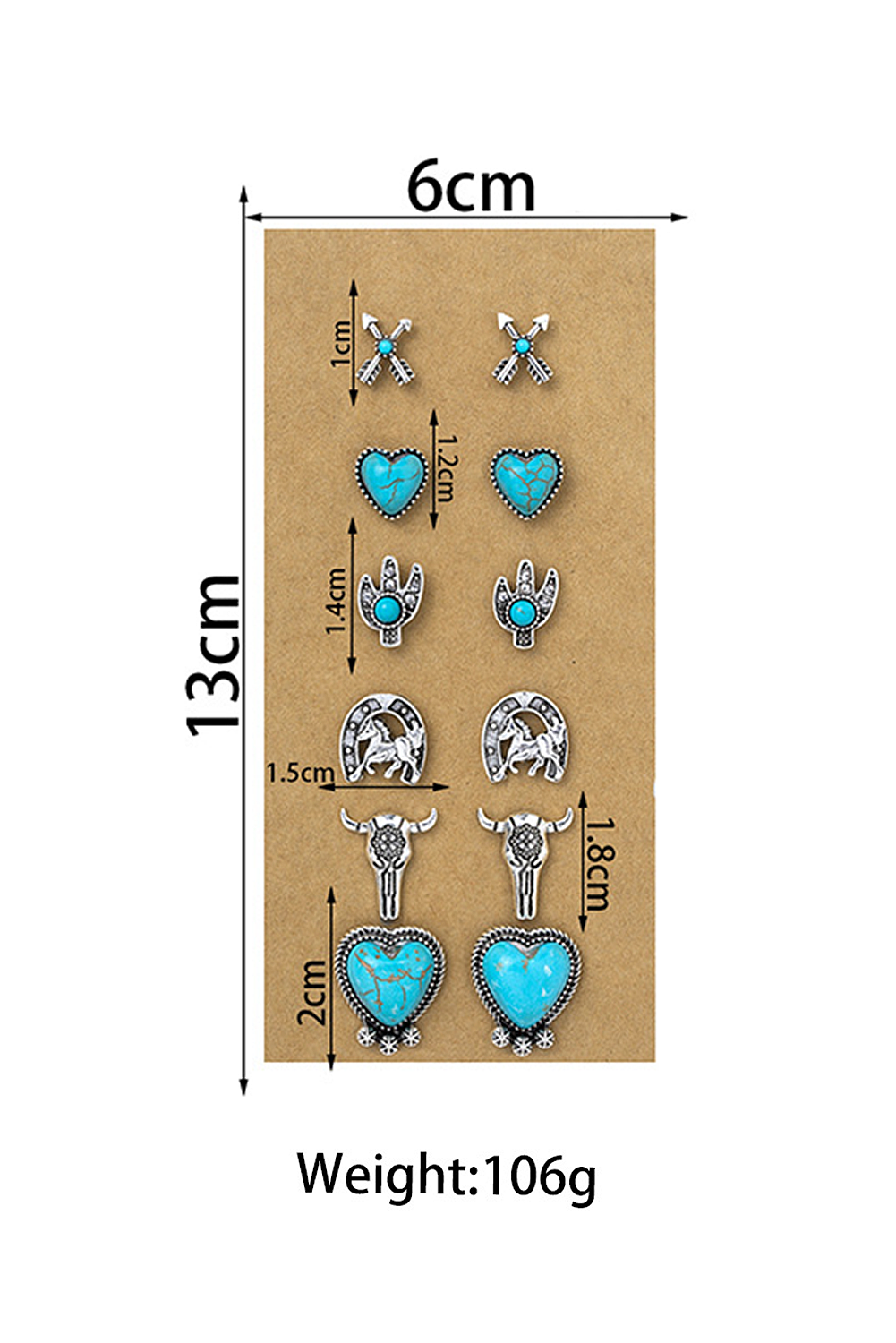 Turquoise Vintage Turquoise Western Pattern Stud Earrings