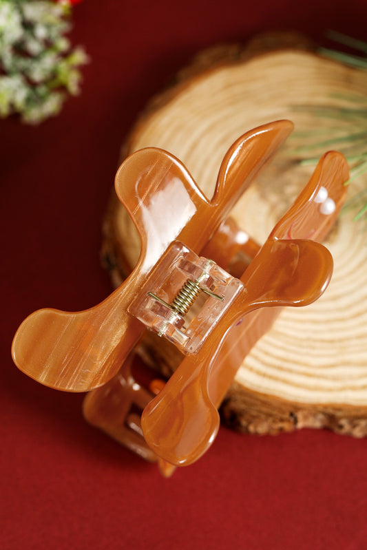 Thai Curry Pearl Rhinestone Gingerbread Man Hair Claw Clip