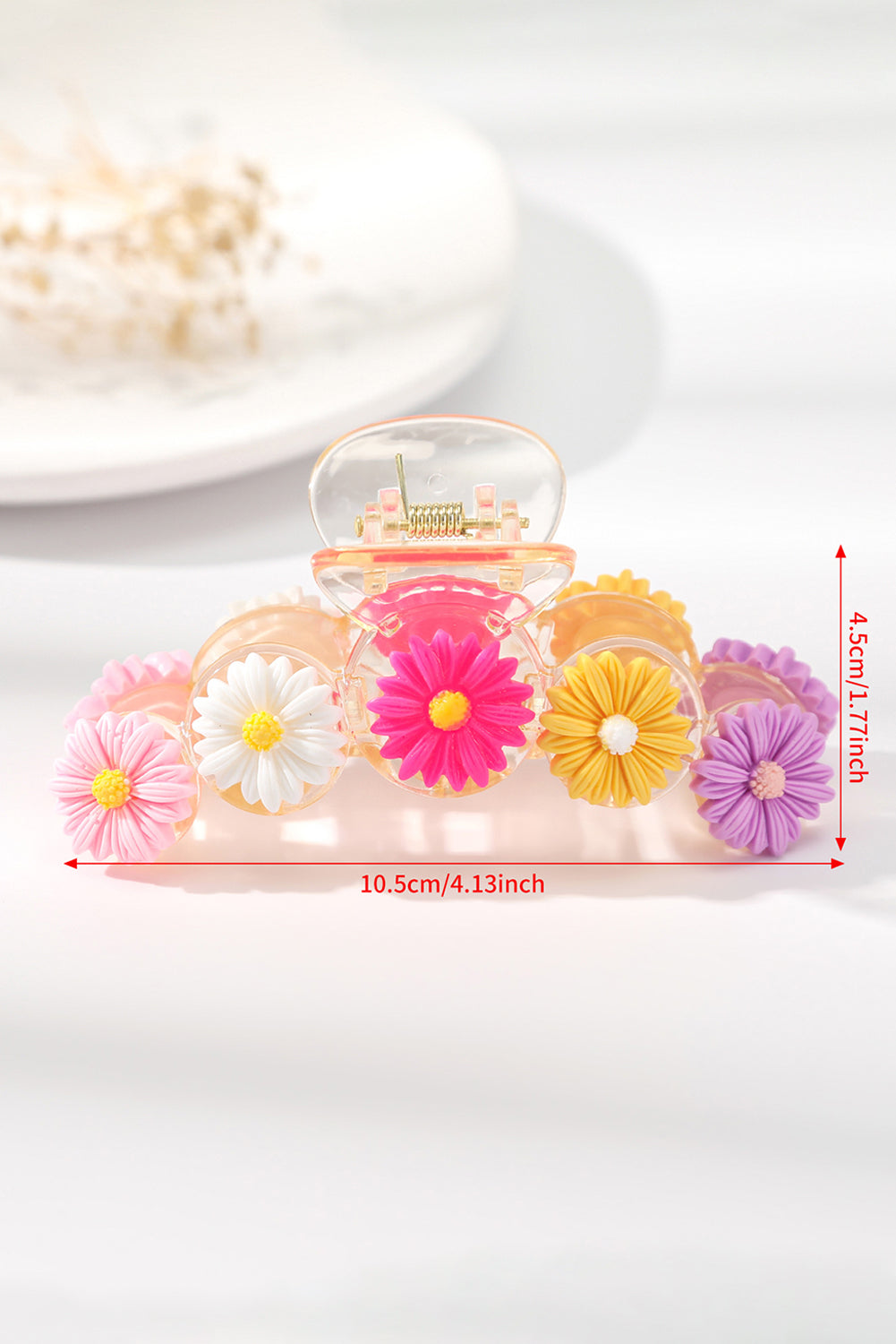 Yellow Vibrant Flower Decor Large Hair Claw Clip