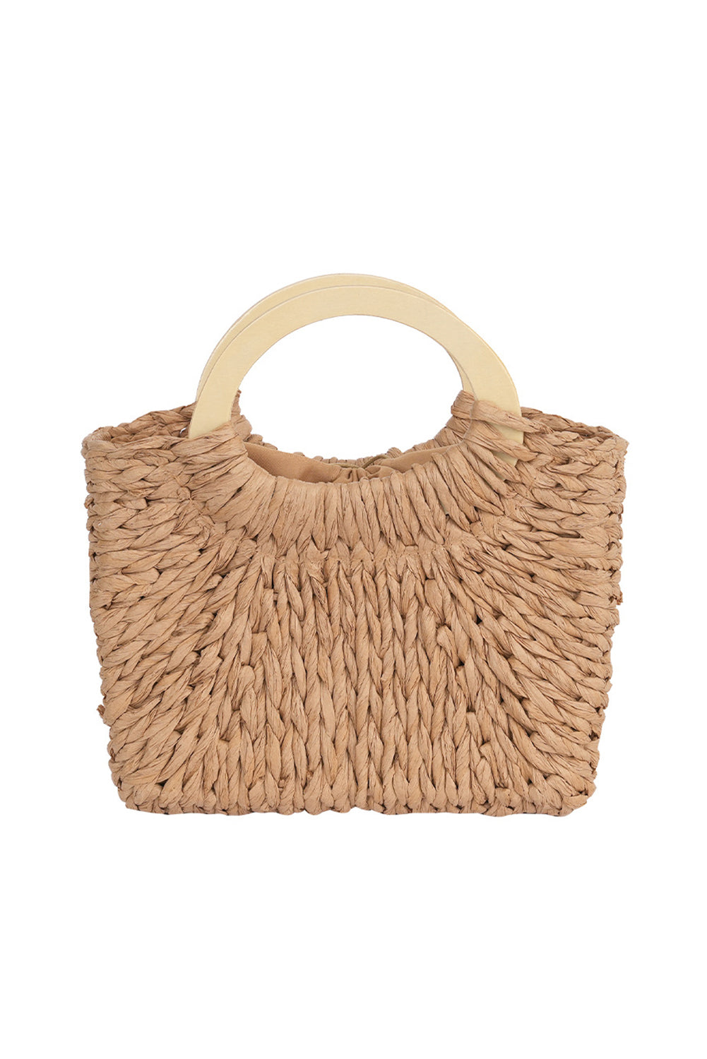 Camel Retro Straw Woven Handle Bag