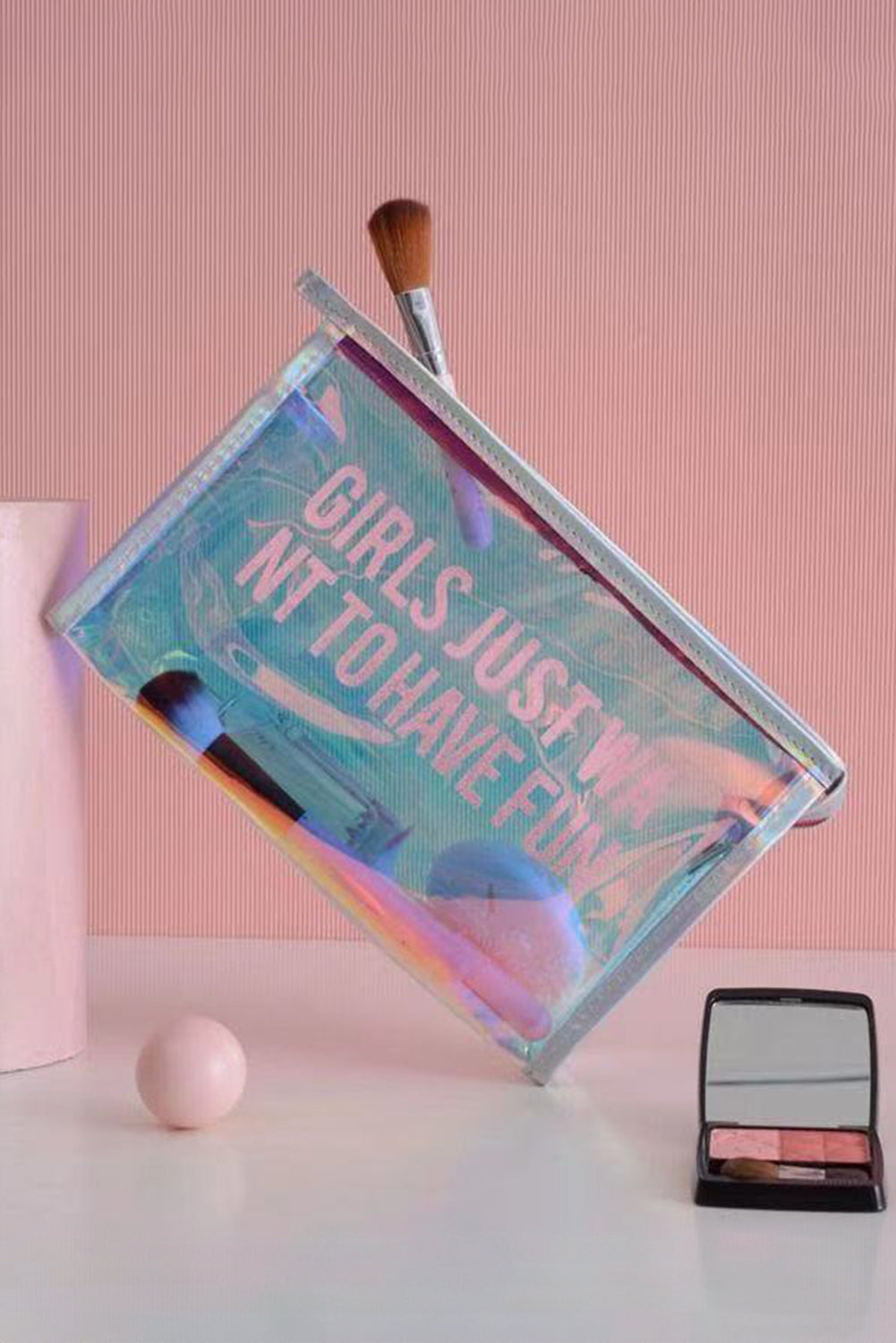 White Laser Waterproof Zipper Makeup Bag