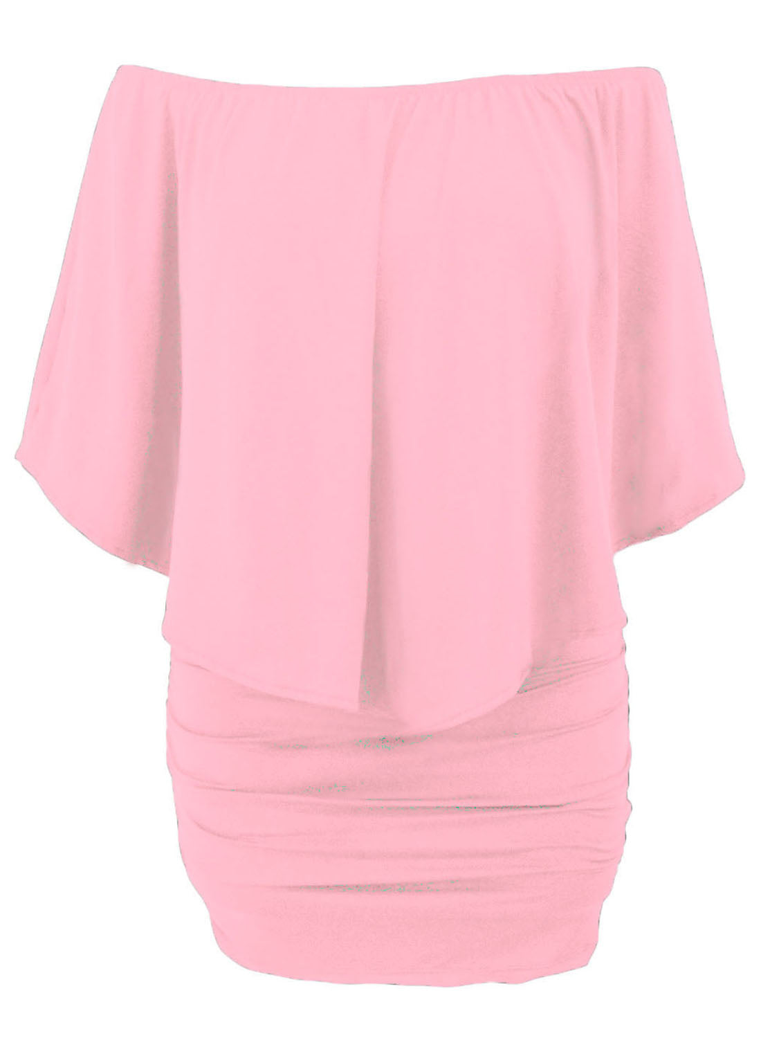 Plus size Dressing Layered Pink Mini Poncho Dress