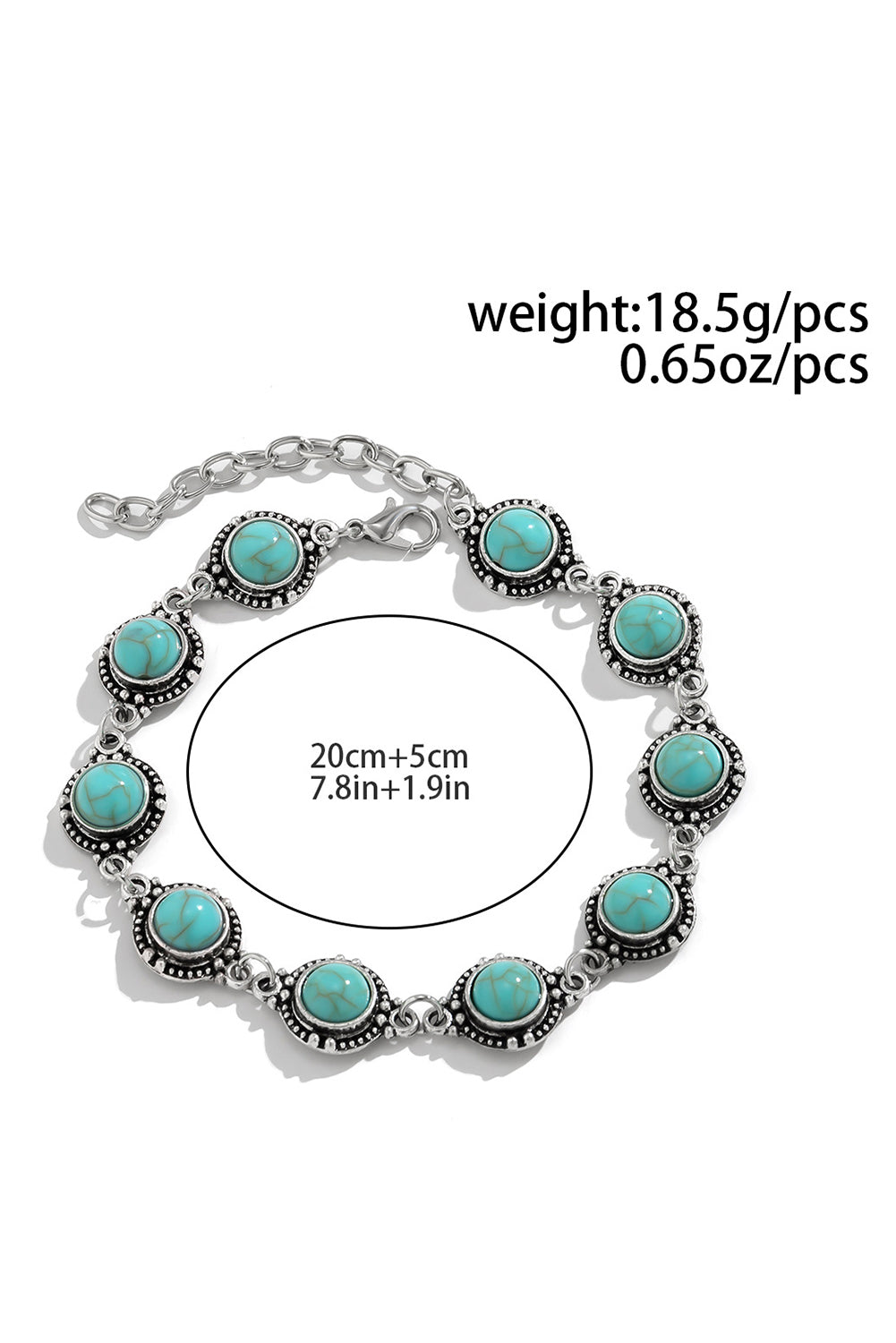 Mint Green Bohemia Natural Turquoise Anklet