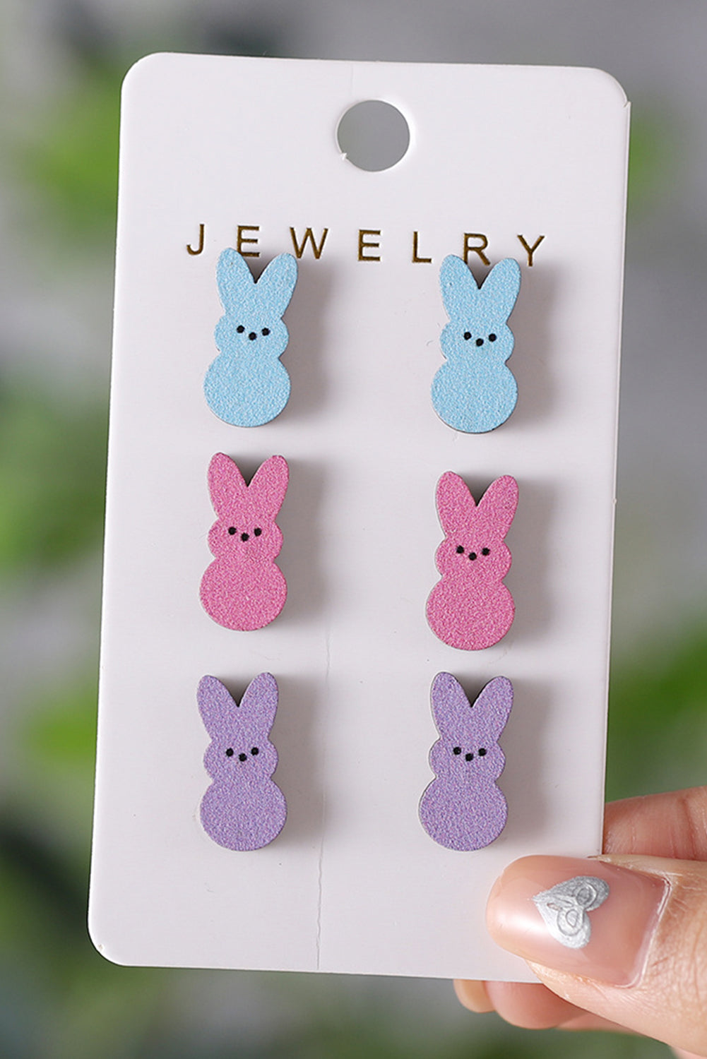 Easter Bunny Doll Wooden Earrings