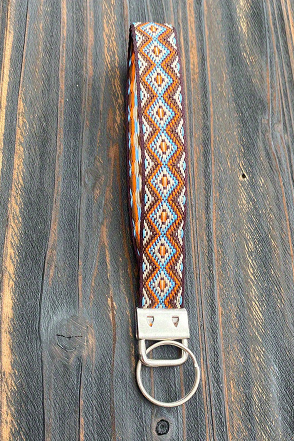 Chestnut Western Pattern Knitted Wristband Keychain