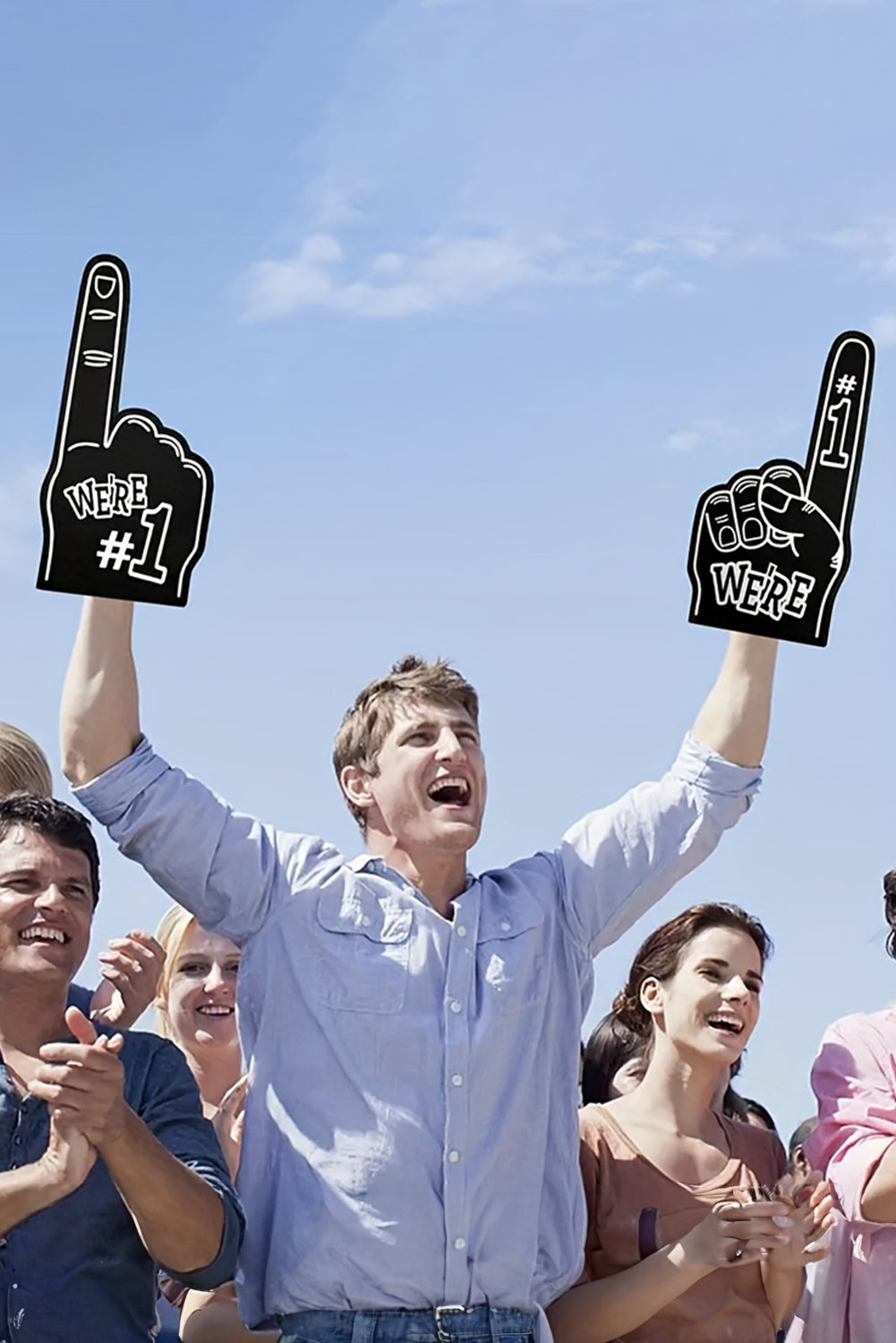 Black WE'RE NO.1 Game Day EVA Foam Cheering Gloves