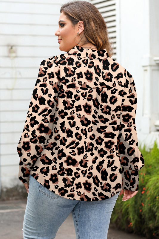 Leopard Print Plus Size Shirt