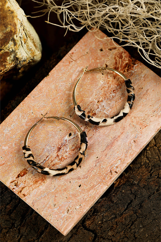 Gold Plated Leopard Detail Hoop Earrings