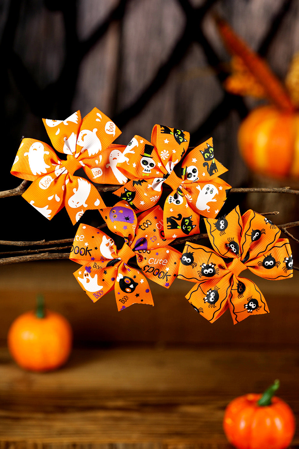 Citrus Halloween Random Pattern Bow Halloween Hair Clip