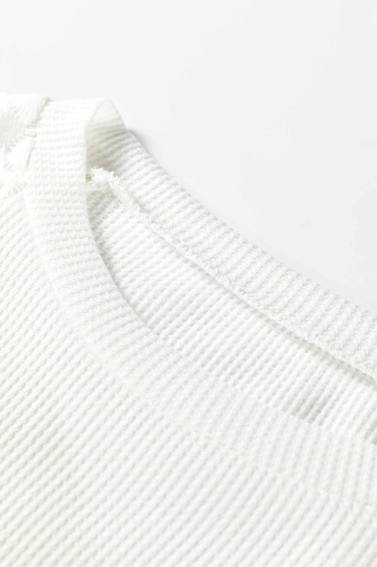 White Lace Long Sleeve Textured Pullover