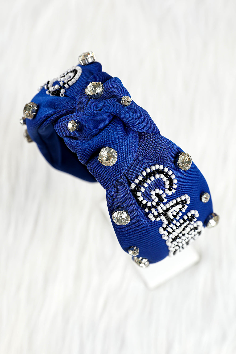 Dark Blue GAME DAY Rugby Football Season Diamond Knotted Headband