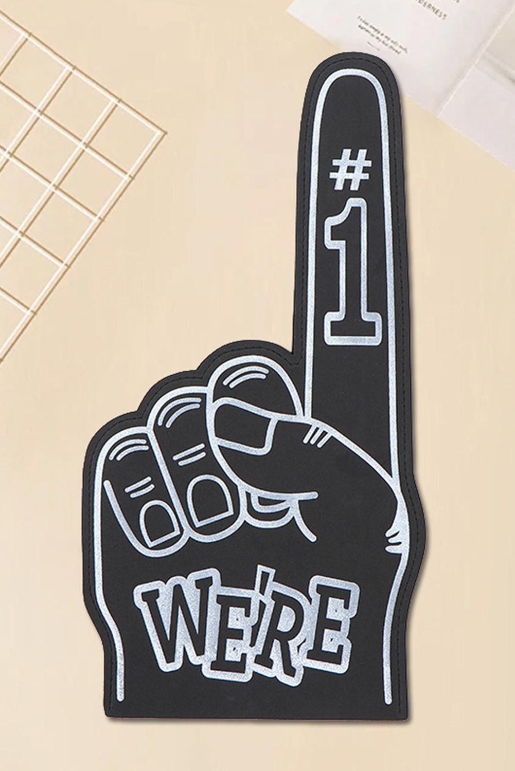 Black WE'RE NO.1 Game Day EVA Foam Cheering Gloves
