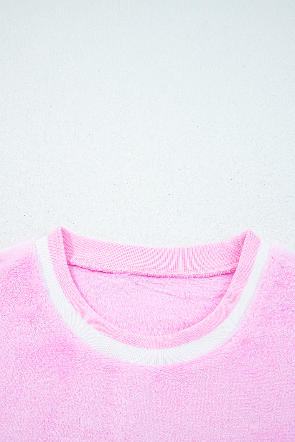 Sachet Pink Sequin Chenille MERRY Graphic Plush Pullover