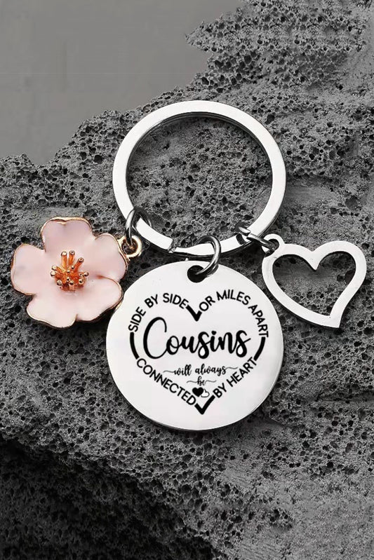 Silvery Cousins Stainless Steel Key Ring
