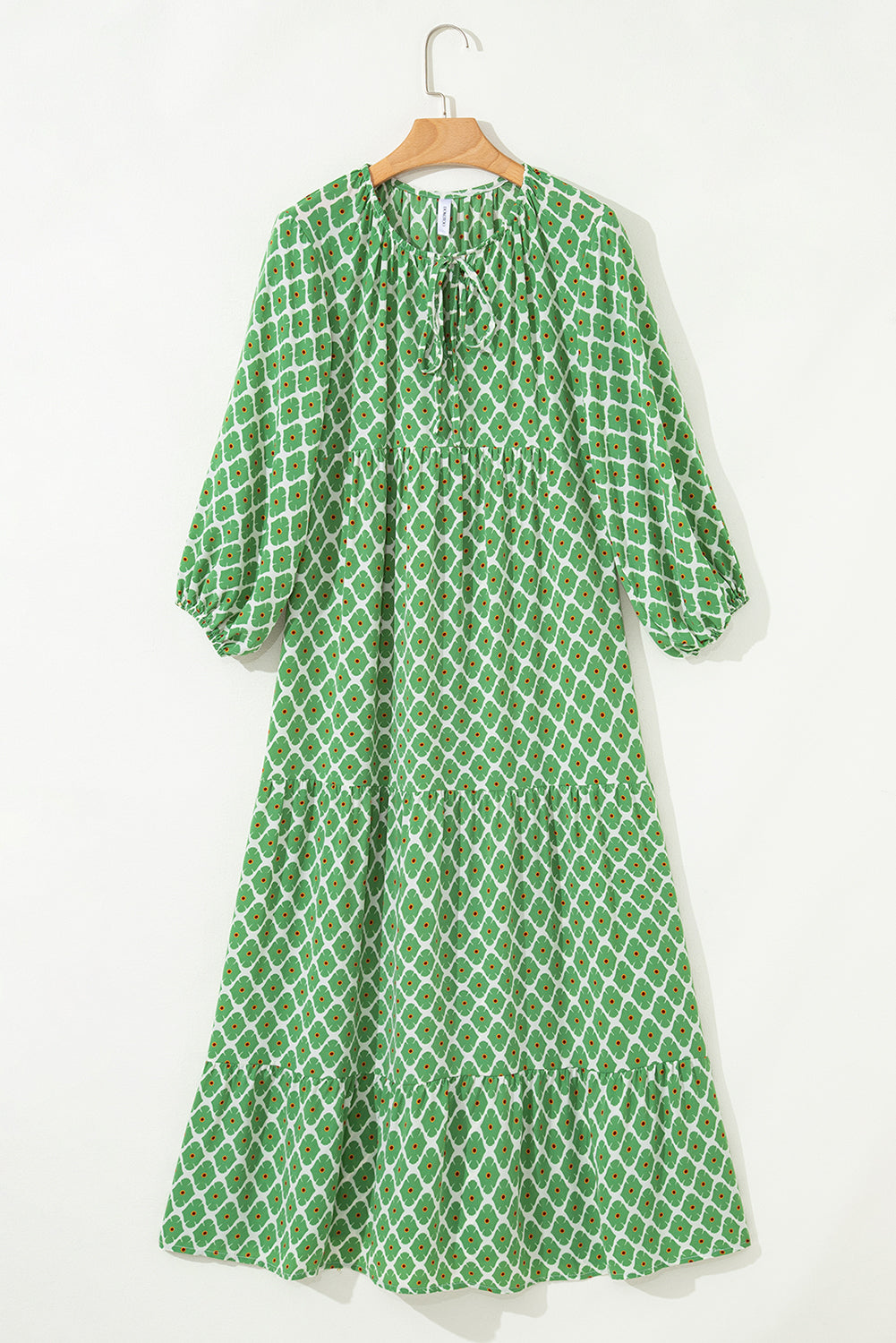Multicolor Boho Printed Half Sleeve Maxi Dress