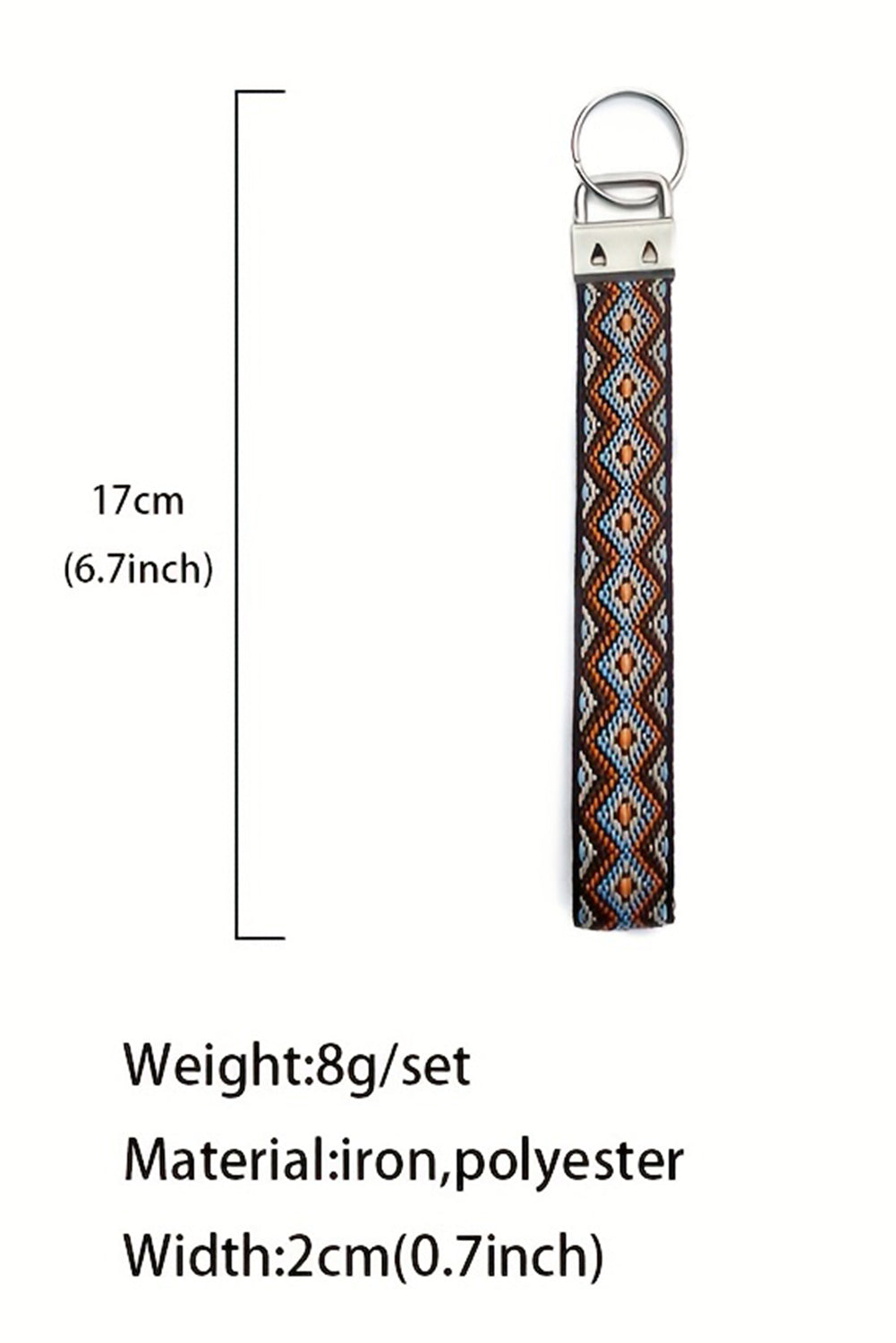 Chestnut Western Pattern Knitted Wristband Keychain