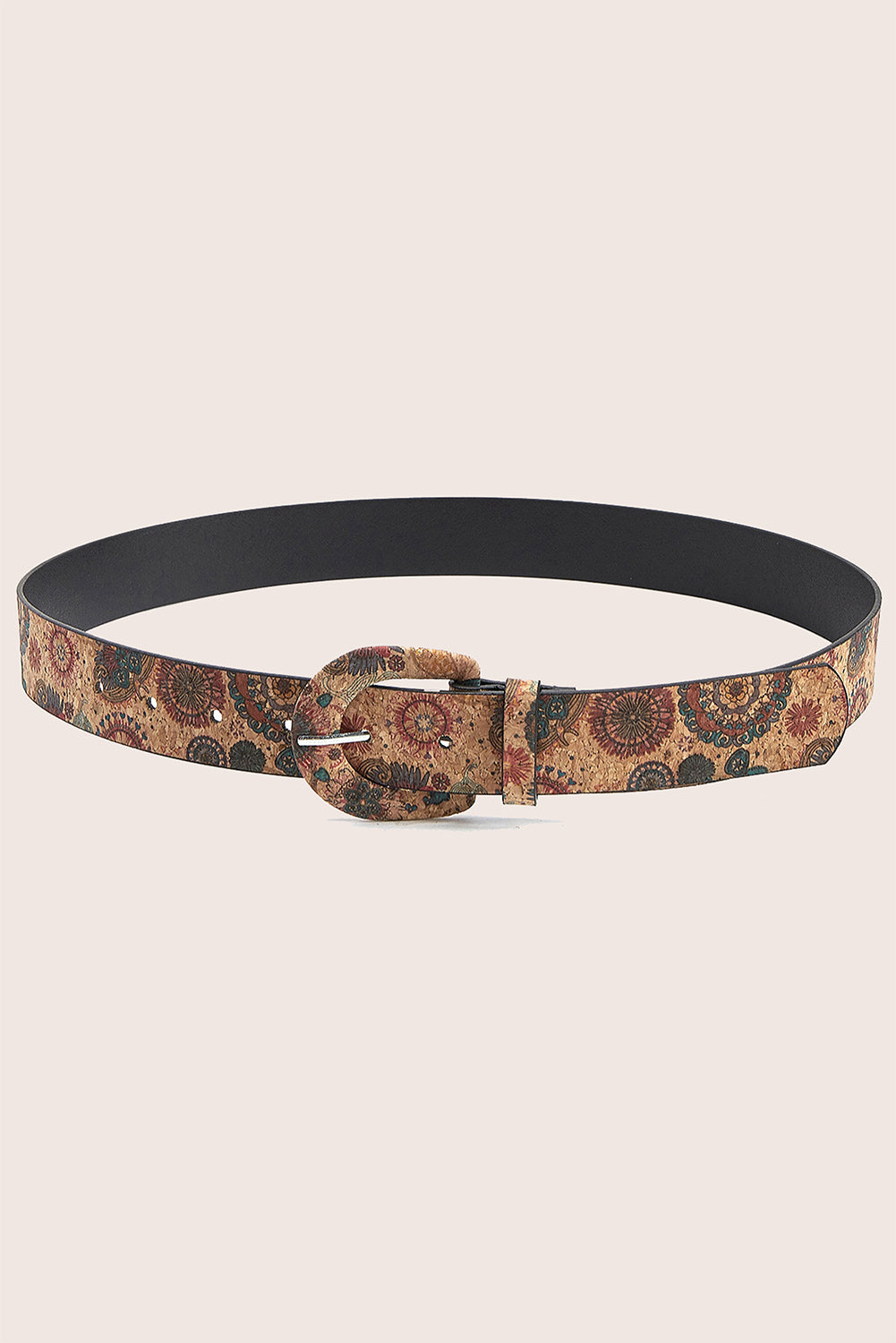 Cinnamon Western Vintage Floral Print PU Faux Leather Waist Belt