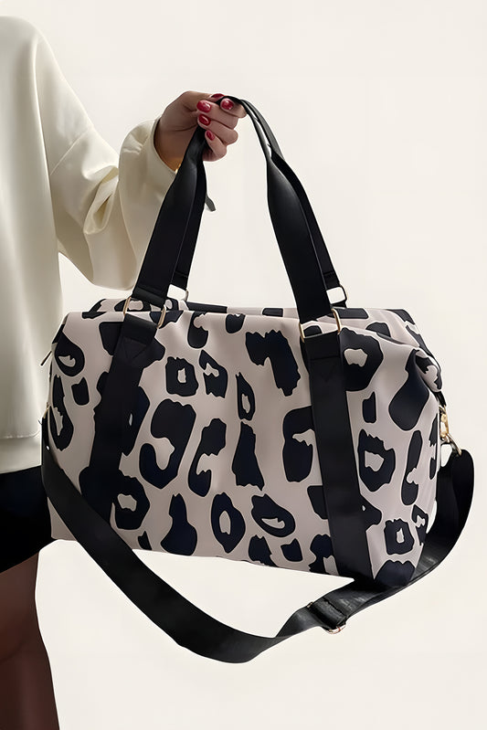 Color black Leopard Print Large Travel Bag
