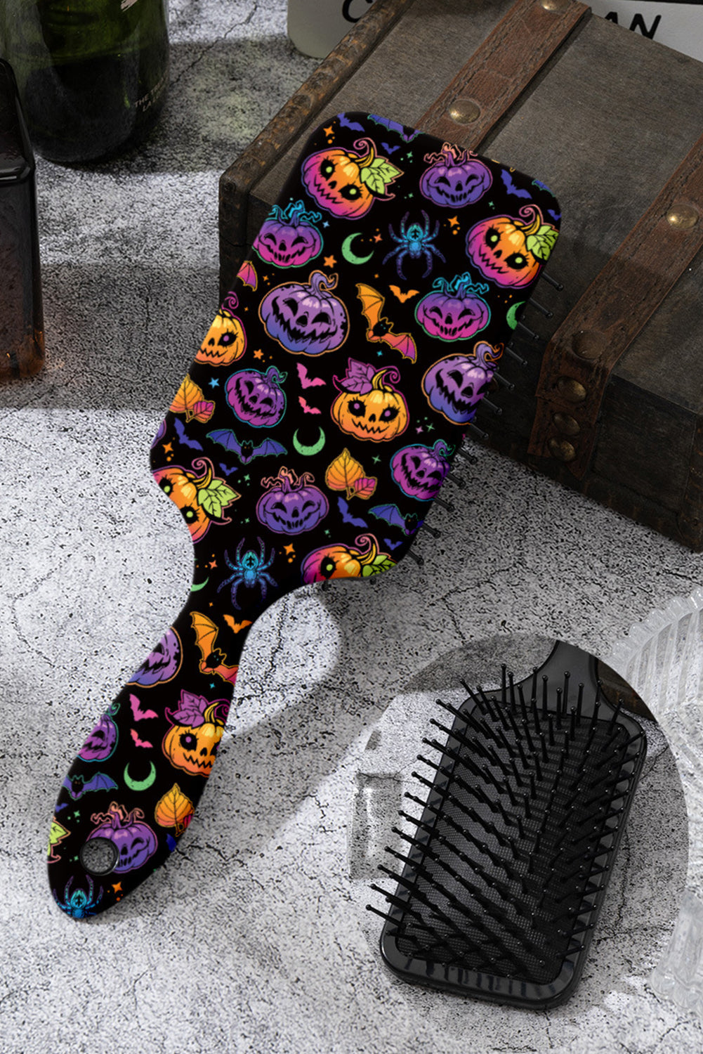 Black Spooky Halloween Pumpkin Air Cushion Comb