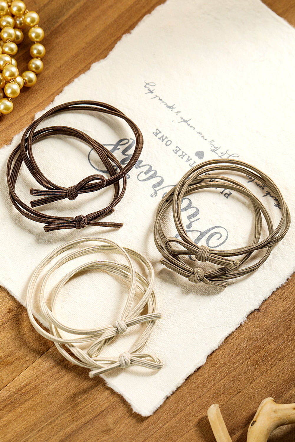 Camel 7pcs Bow Knot Dual String High Elastic Hair Tie