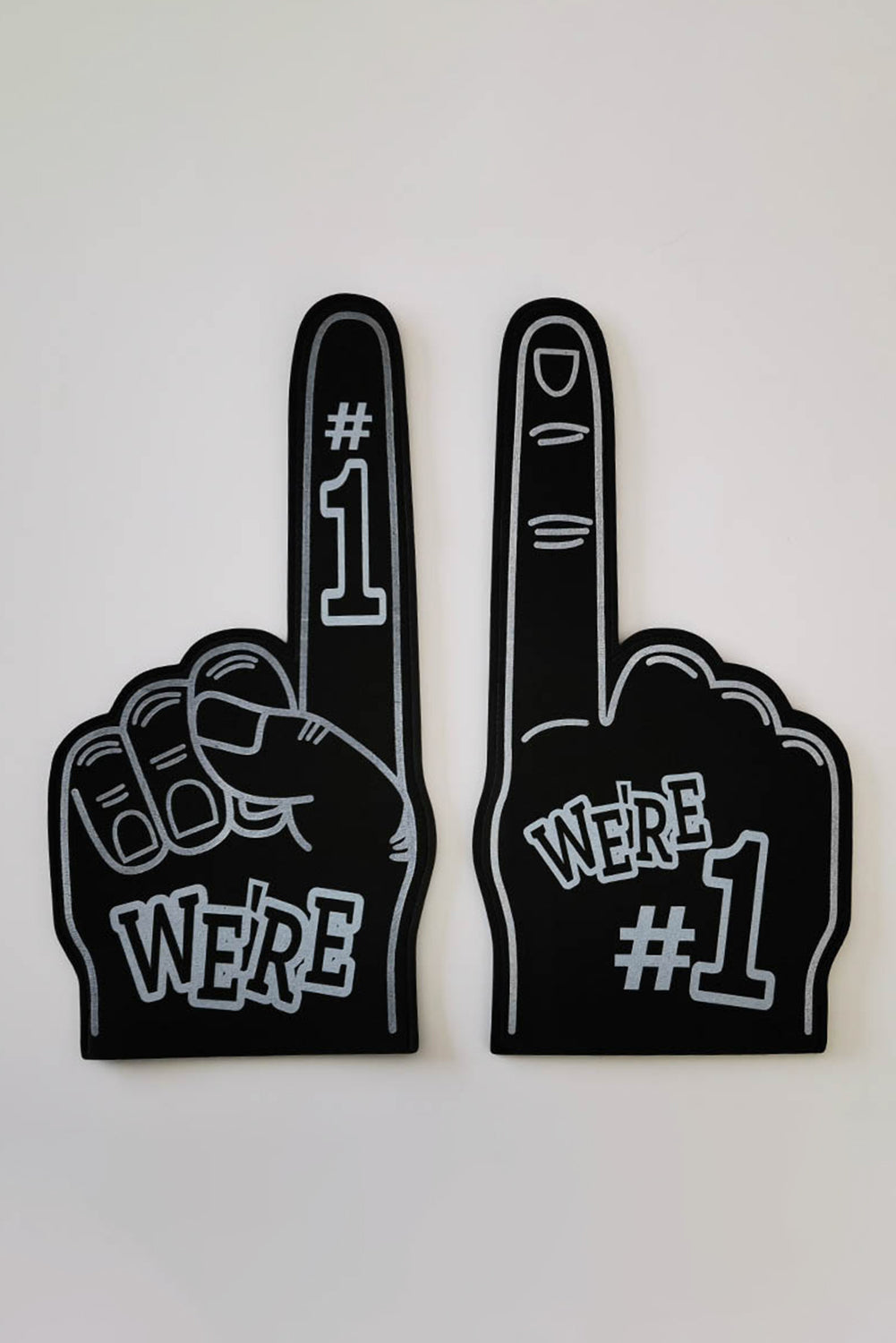 Black WE'RE NO.1 Game Day EVA Foam Cheering Gloves