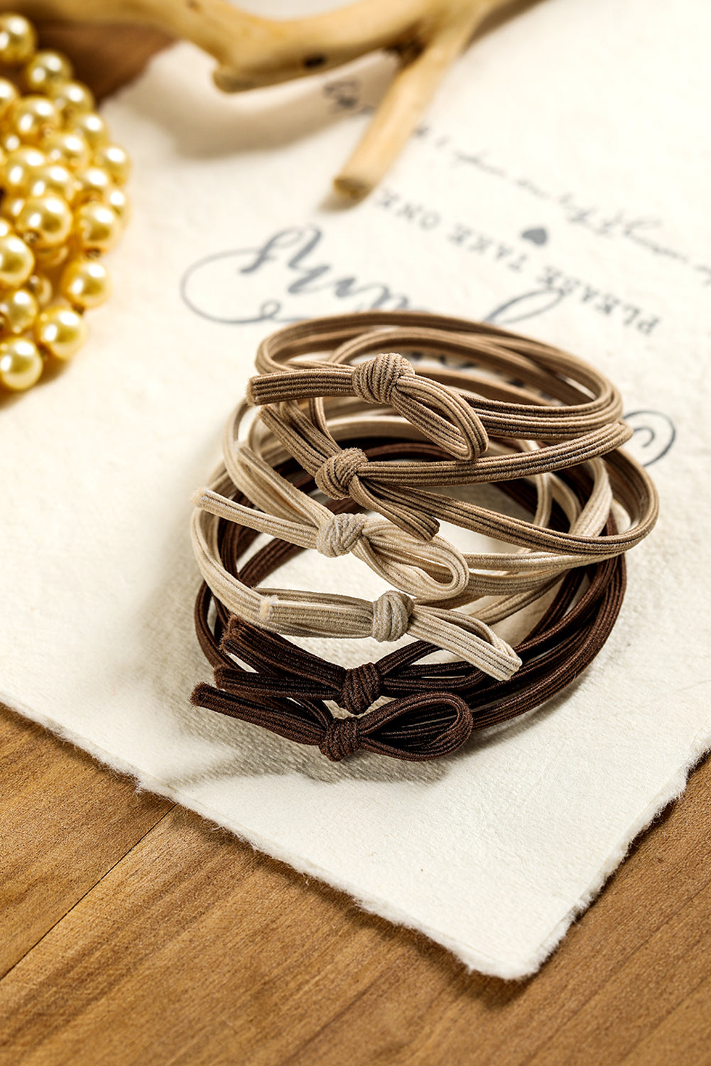 Camel 7pcs Bow Knot Dual String High Elastic Hair Tie