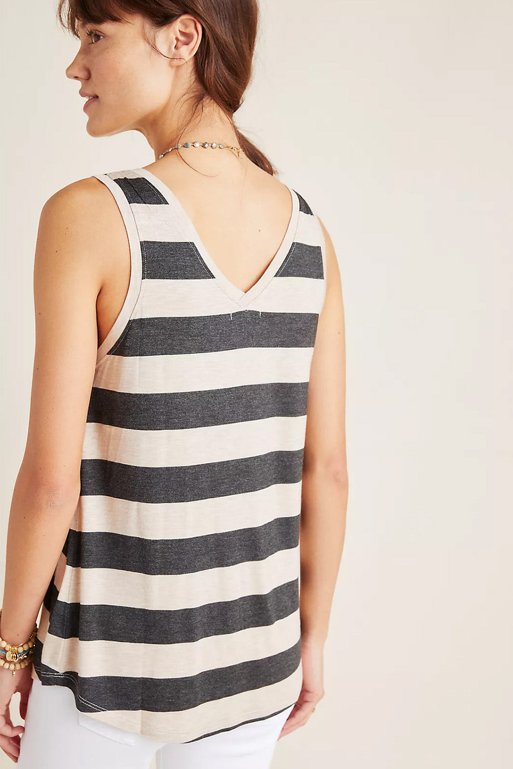 Striped V Neck Tank Top