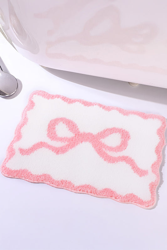 Pink Bow Knot Water Absorption Entrance Ground Mat
