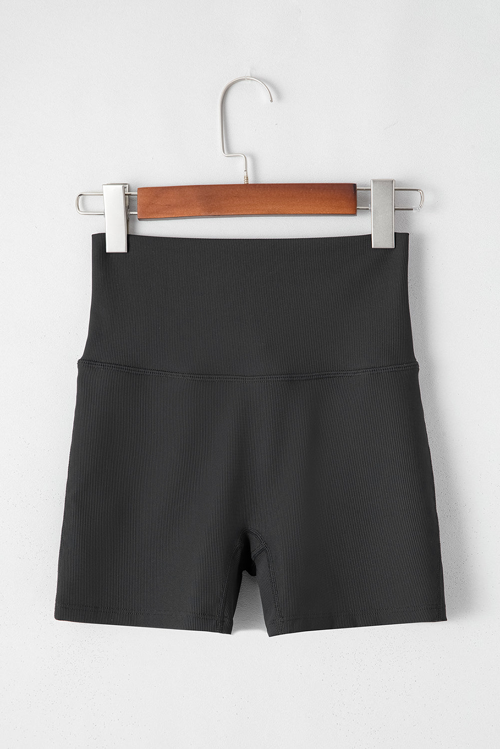 Black Back Cross Waistband Yoga Shorts