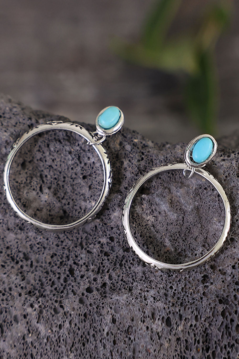 Bold Ring Turquoise Stud Earrings