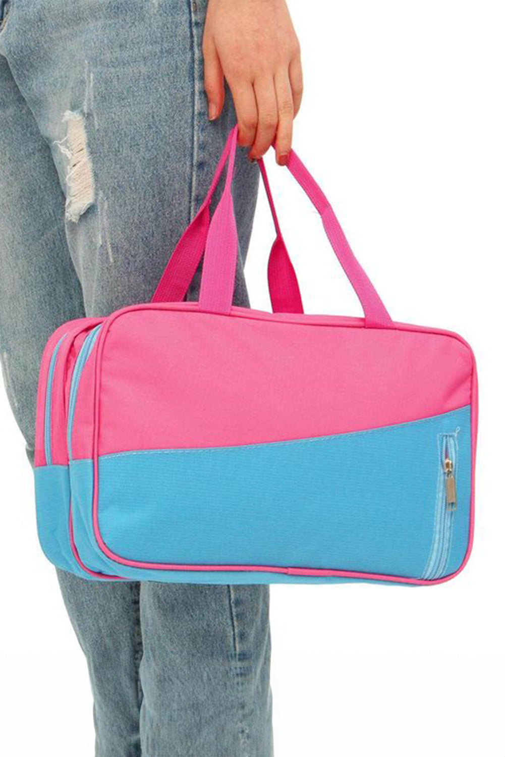 Bonbon Color Block Multi Zip Pocket Portable Yoga Bag