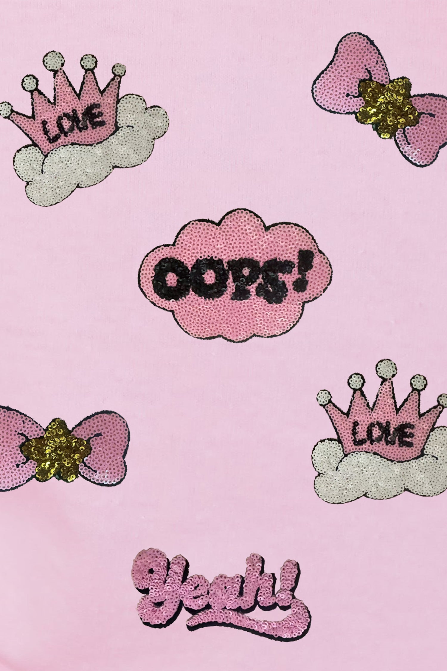 Pink Sequin Patched Valentines T Shirt