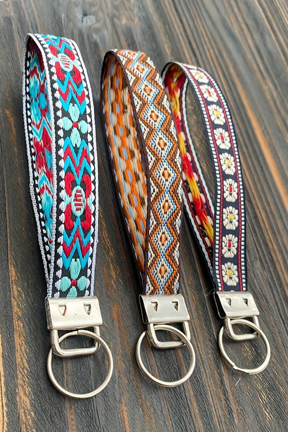 Chestnut Western Pattern Knitted Wristband Keychain