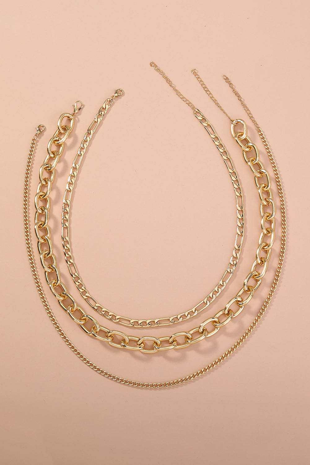 Gold Plated Chain 3pcs Necklace Set