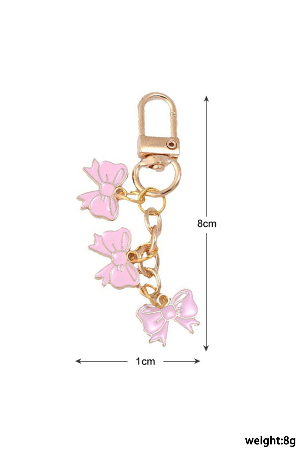 Pink Bow Knot Shape Charms Plated Alloy Keychain