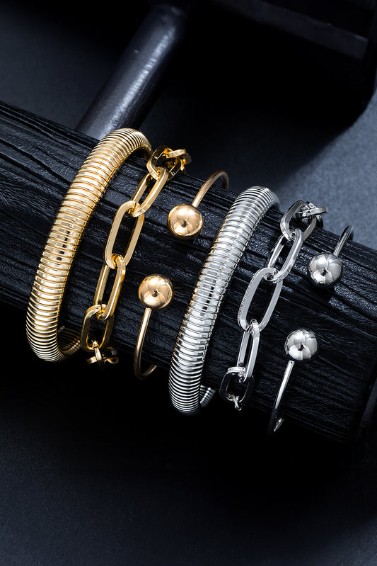 Gold Plated 3 Pieces Different Bracelets