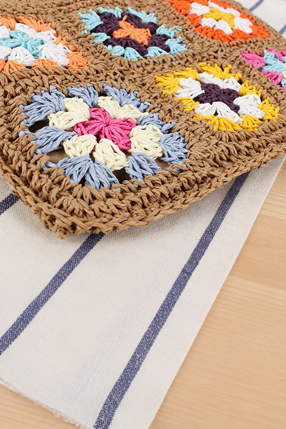 Chestnut Flower Straw Woven Single Shoulder Bag