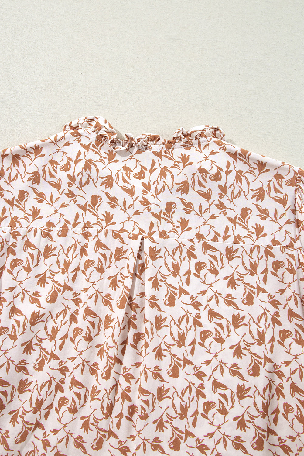 Yellow Printed Lace Detail Floral Puff Sleeve Fall Shirt