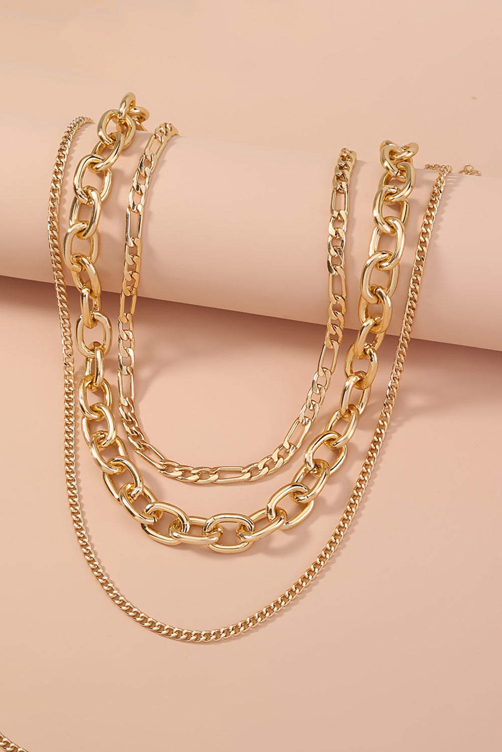 Gold Plated Chain 3pcs Necklace Set