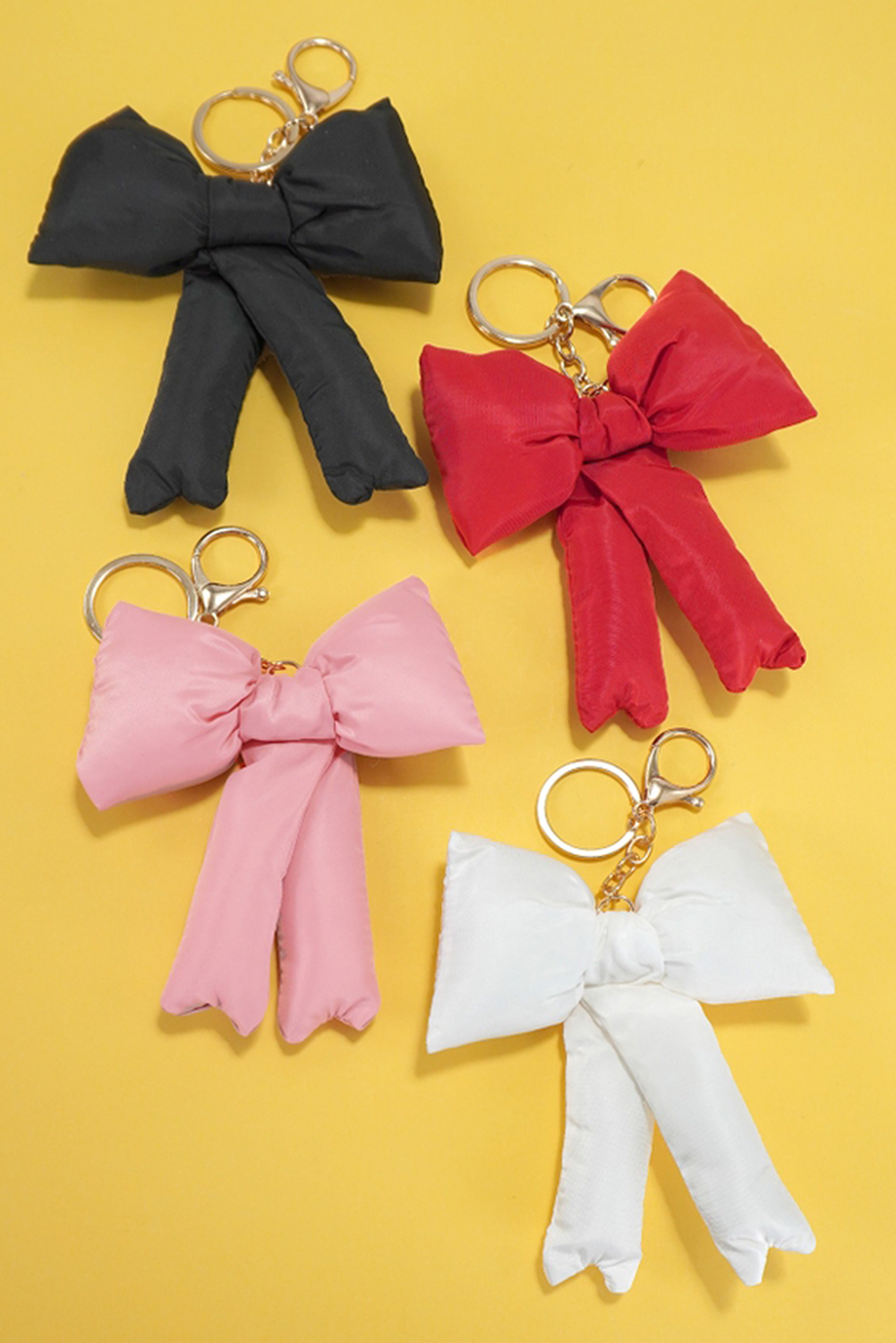 Racing Red Cute 3D Bow Knot Keychain