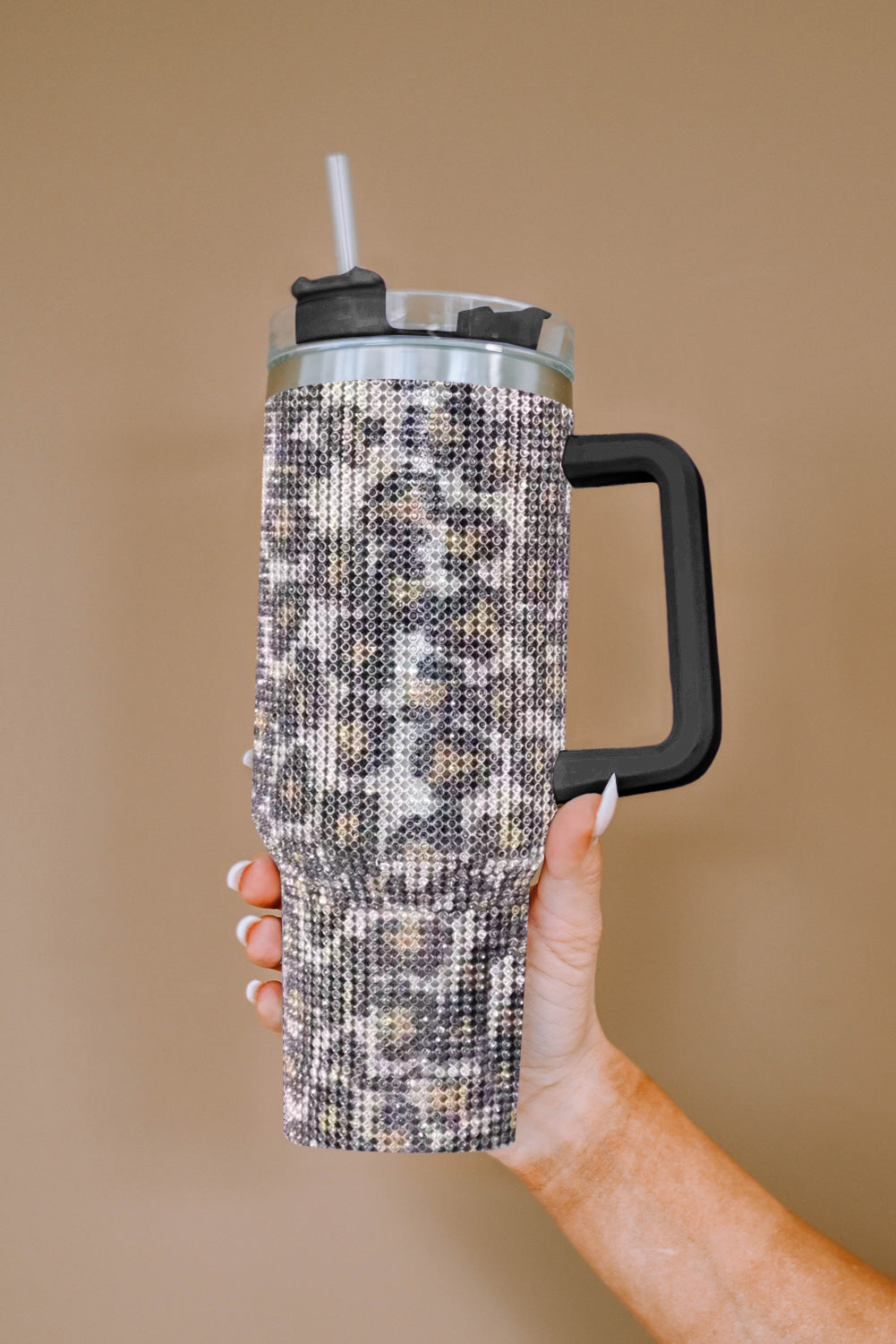 Leopard Sparkle Rhinestone Stainless Steel Insulated Cup 40oz