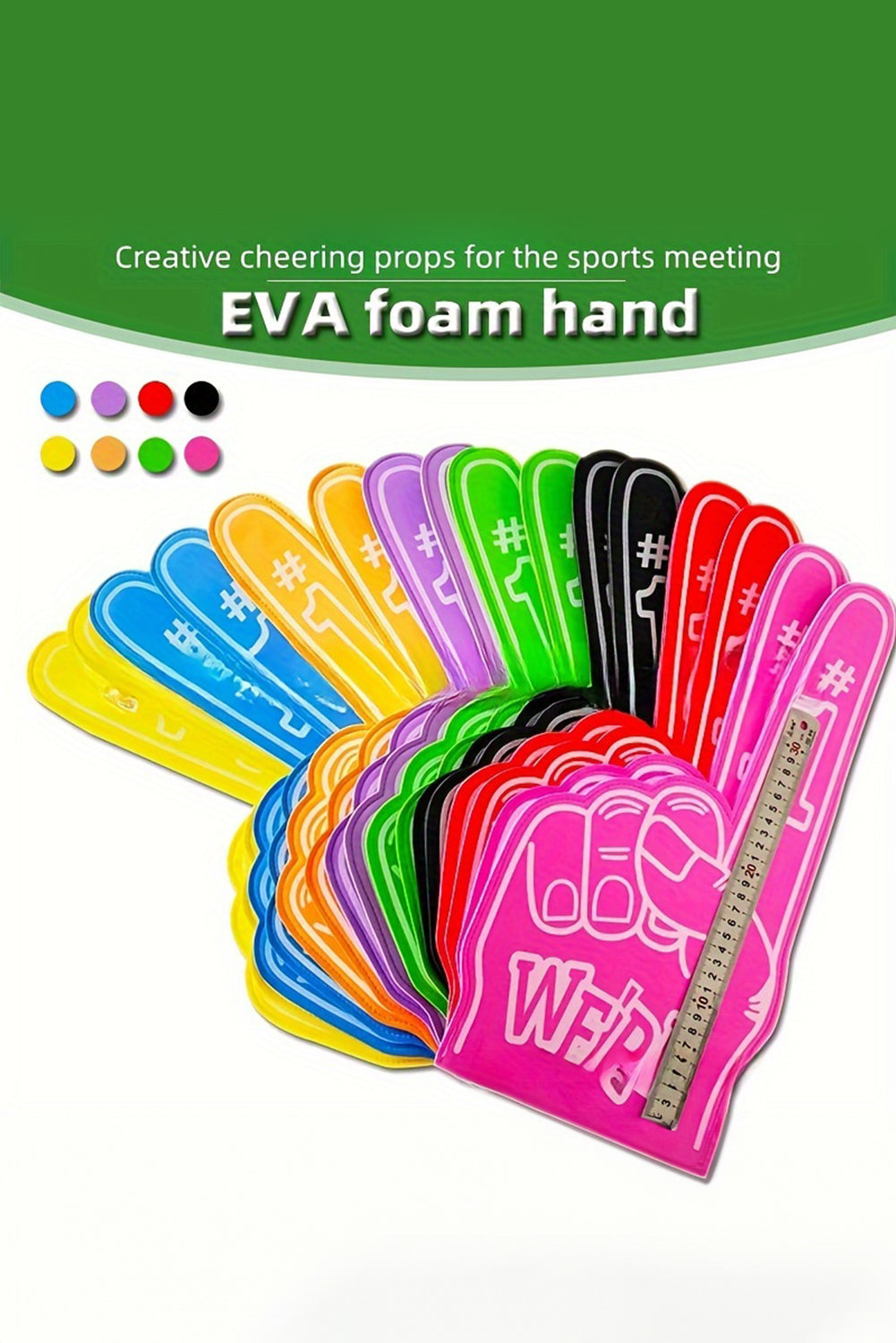 Black WE'RE NO.1 Game Day EVA Foam Cheering Gloves