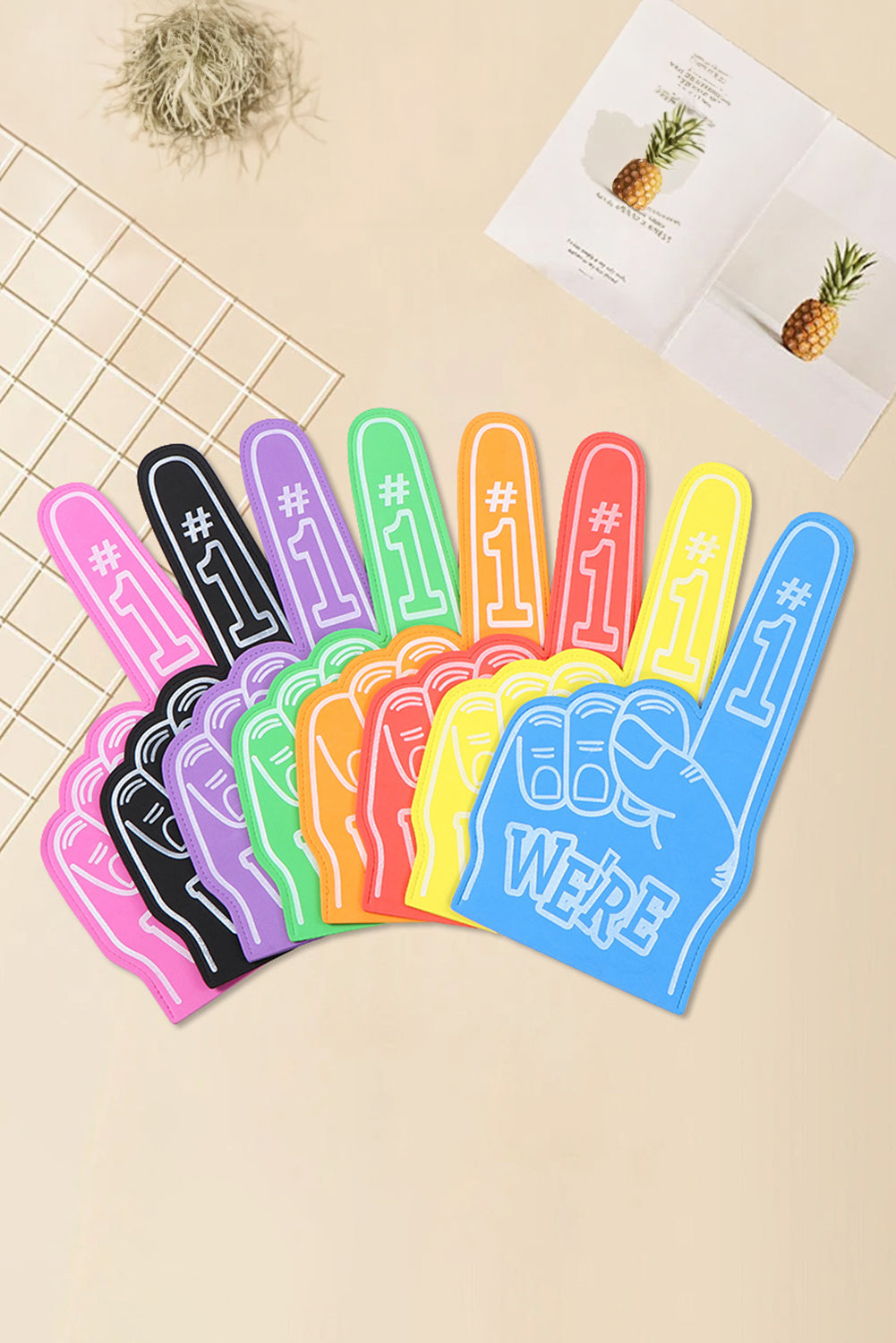 Black WE'RE NO.1 Game Day EVA Foam Cheering Gloves