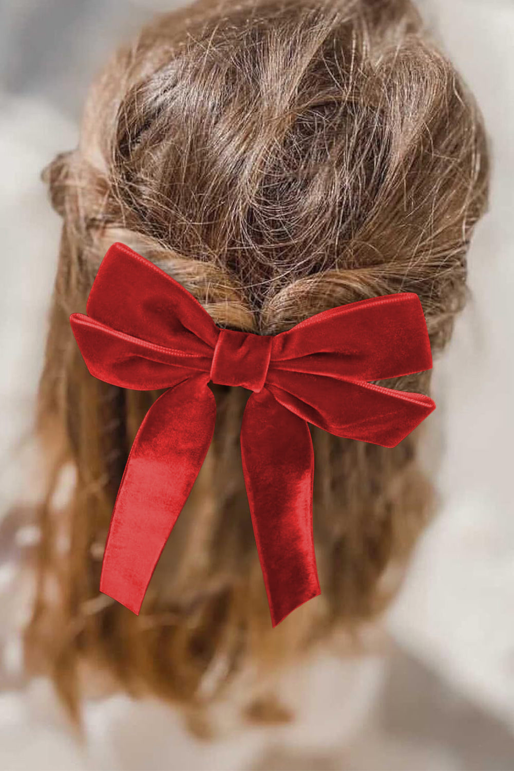 Fiery Red Velvet Bowknot Frenchy Girl Fashion Hair Clip