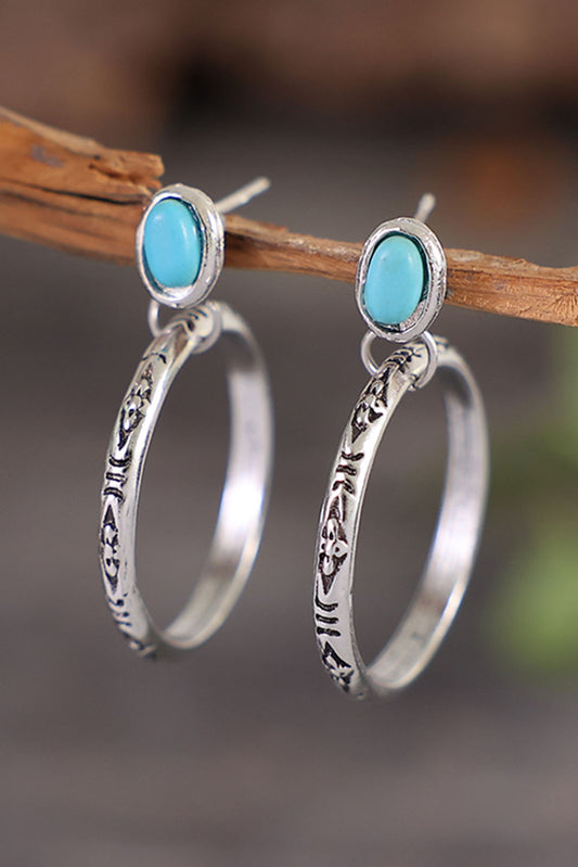 Bold Ring Turquoise Stud Earrings