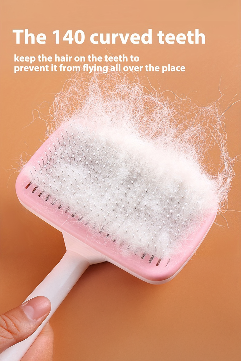 Pink Self Cleaning Gently Grooming Brush Pet Comb