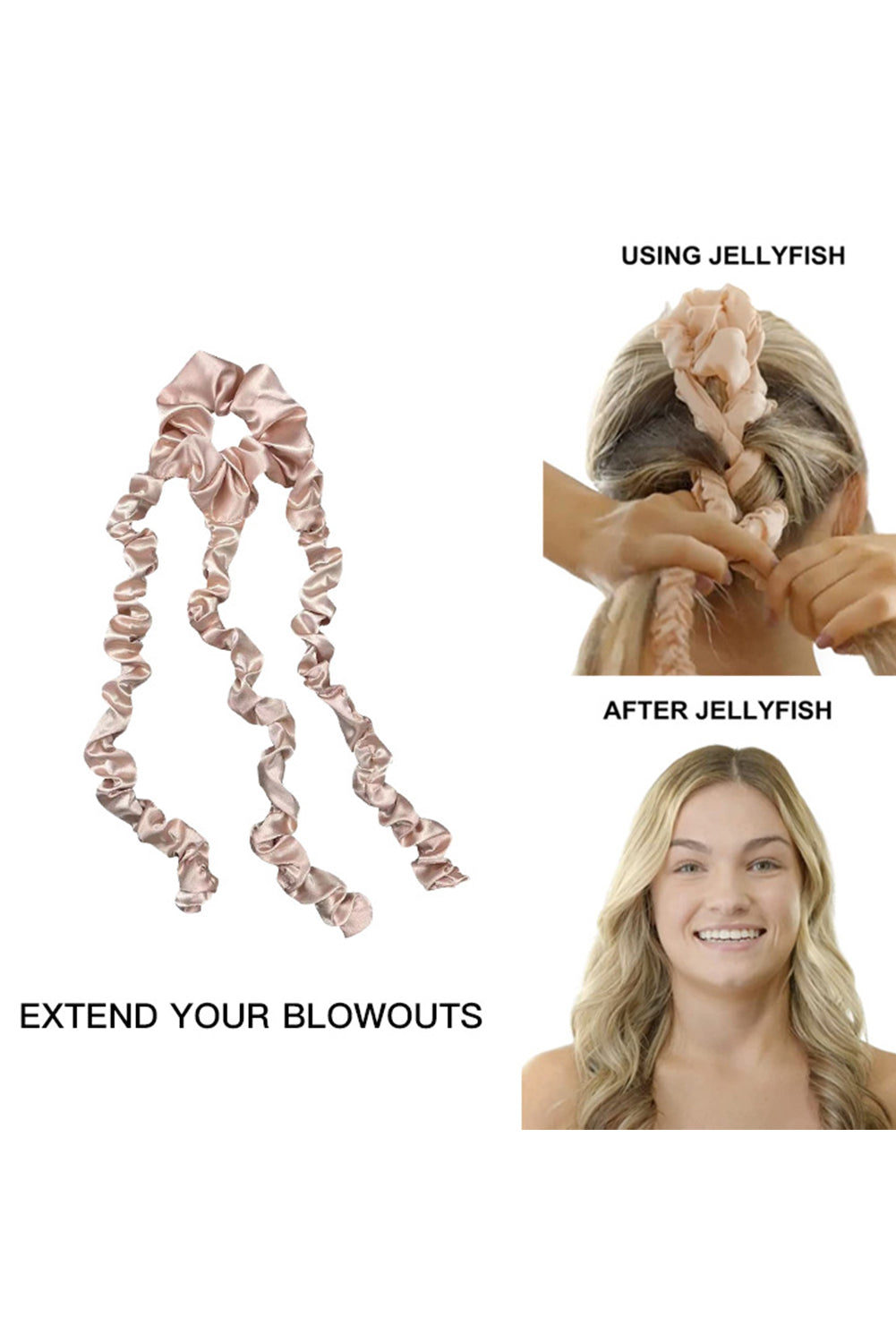 Clay Satin Jellyfish Heatless Hair Curling Headband