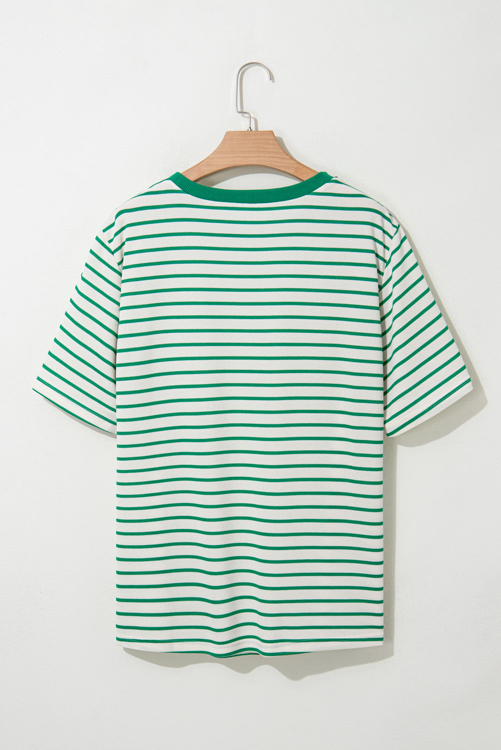 Green Stripe Plus Size St Patricks Day Round Neck T Shirt