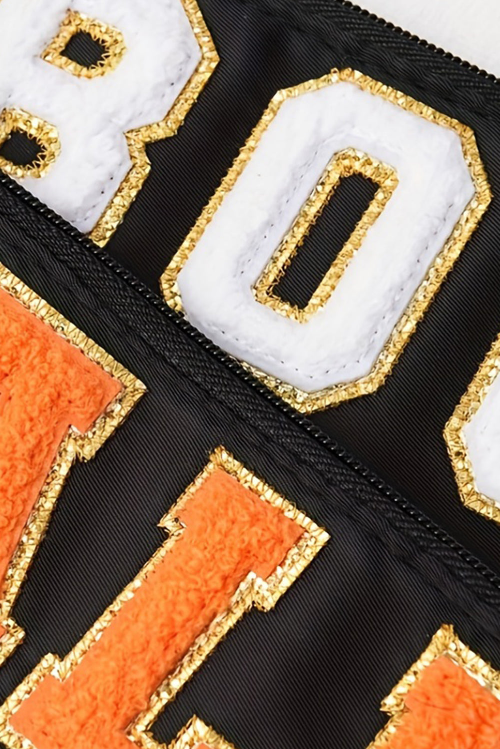 Orange FALL Pumpkin Chenille Detail Clear Zip Pouch