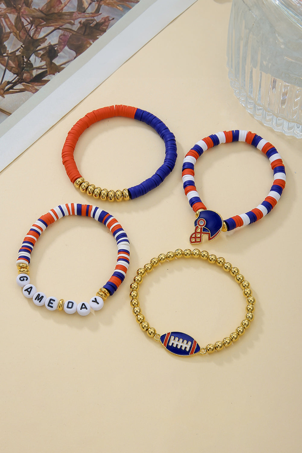 Gold GAME DAY Multilayer Beading Bracelet